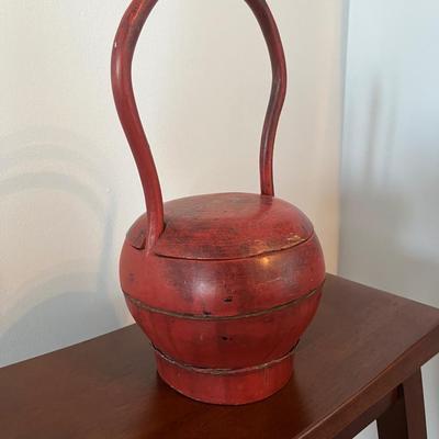 Antique Chinese Elmwood Wedding Basket