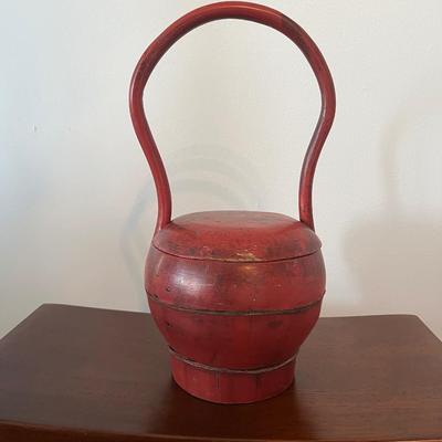 Antique Chinese Elmwood Wedding Basket
