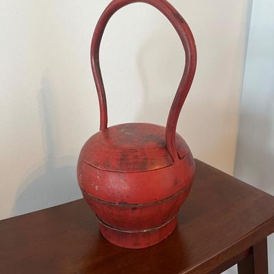 Antique Chinese Elmwood Wedding Basket