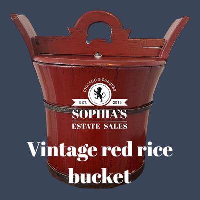 Antique Chinese Pinewood Rice Bucket (Shangyu)