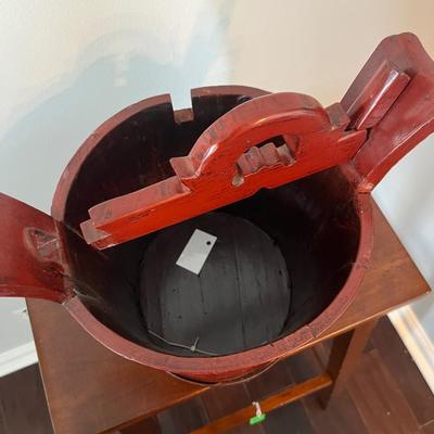 Antique Chinese Pinewood Rice Bucket (Shangyu)