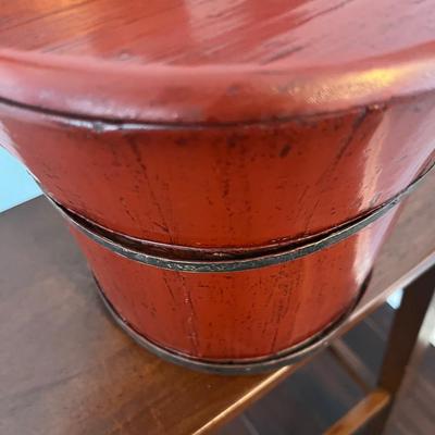 Antique Chinese Pinewood Rice Bucket (Shangyu)