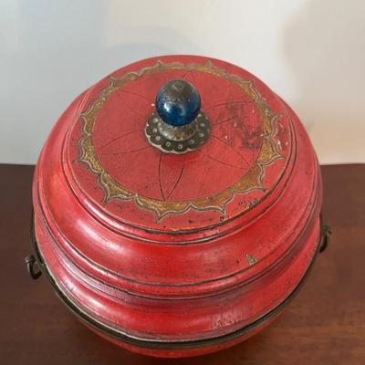 Antique Chinese Round Rice Box