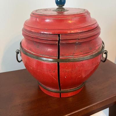 Antique Chinese Round Rice Box