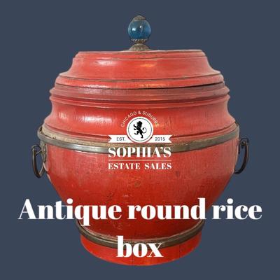 Antique Chinese Round Rice Box