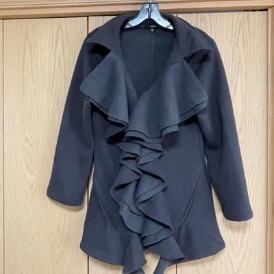 Mystree Grey Fleece Ruffle Cardigan M