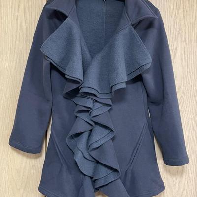 Mystree Grey Fleece Ruffle Cardigan M