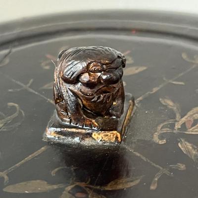 Antique Chinese Black Lacquer Rice Box