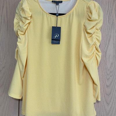 Yellow Top with ruffle sleeves NEW!