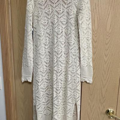 Long Crochet Lace Cardigan NEW! Medium