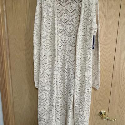 Long Crochet Lace Cardigan NEW! Medium