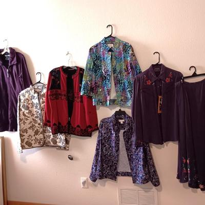 LADIES JACKETS AND 2 PIECE NEW OUTFIT SIZE L - XL