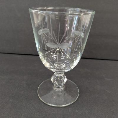 10 - Libbey Glass Starglow Etched Cocktail Wine Glasses #5