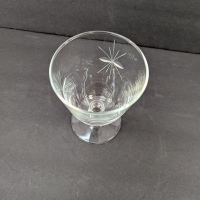 10 - Libbey Glass Starglow Etched Cocktail Wine Glasses #5