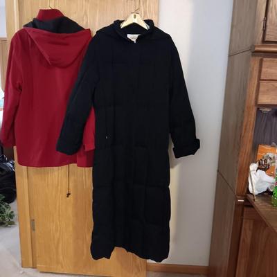 LADIES LONG PUFFY COAT AND A TALBOT LINED COAT SIZE L