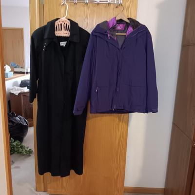 LADIES LONG TRENCH LIKE COAT AND A WINTER COAT BOTH XL