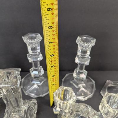 Vintage Candle Sticks Imperial Crystal Diamond Cut Double Candle Holder Oslo Tuscany Wedding 6 1/8" Tall #8