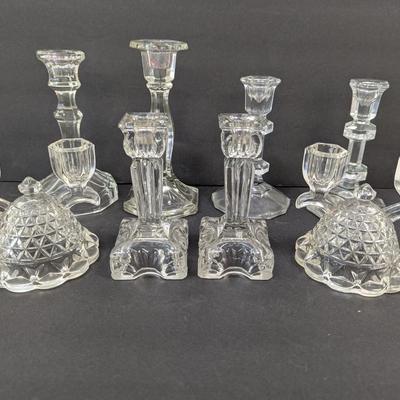 Vintage Candle Sticks Imperial Crystal Diamond Cut Double Candle Holder Oslo Tuscany Wedding 6 1/8" Tall #8