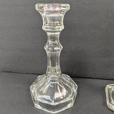 Vintage Candle Sticks Imperial Crystal Diamond Cut Double Candle Holder Oslo Tuscany Wedding 6 1/8" Tall #8