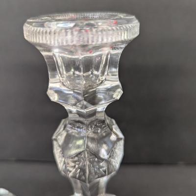 Imperial Six-Sided Crystal Candle Sticks Approx 8" Tall #9