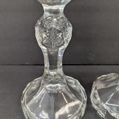 Imperial Six-Sided Crystal Candle Sticks Approx 8" Tall #9
