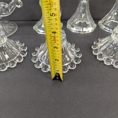 Vintage Crystal Candle Sticks Anchor Hocking Hobnail Boopie Fostoria Mayflower #10