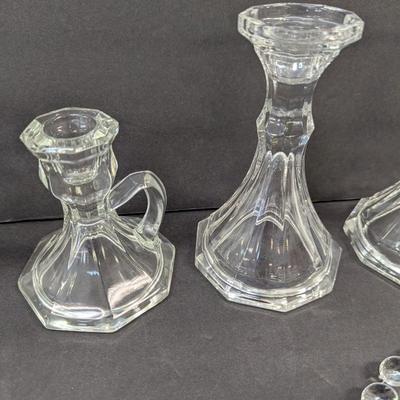Vintage Crystal Candle Sticks Anchor Hocking Hobnail Boopie Fostoria Mayflower #10