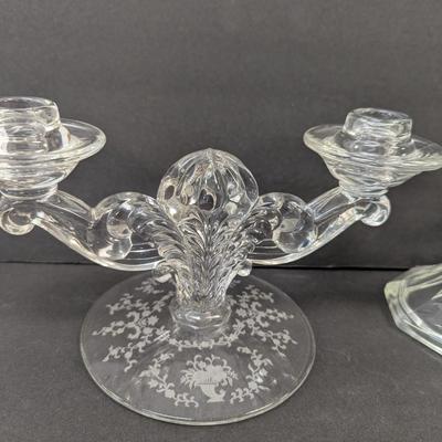 Vintage Crystal Candle Sticks Anchor Hocking Hobnail Boopie Fostoria Mayflower #10