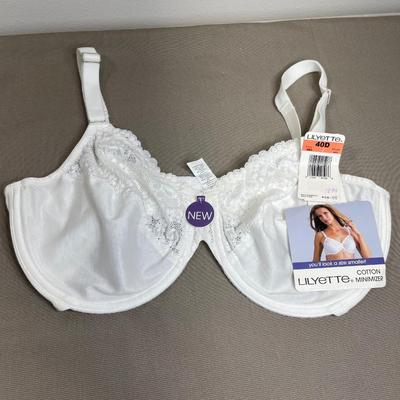 White Lilyette 40D Bra Cotton Minimizer NEW!