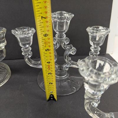 Vintage Candle Sticks Fostoria Midnight Rose Jeannette Iris & Herringbone Patterns #12