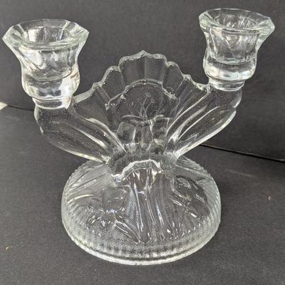 Vintage Candle Sticks Fostoria Midnight Rose Jeannette Iris & Herringbone Patterns #12