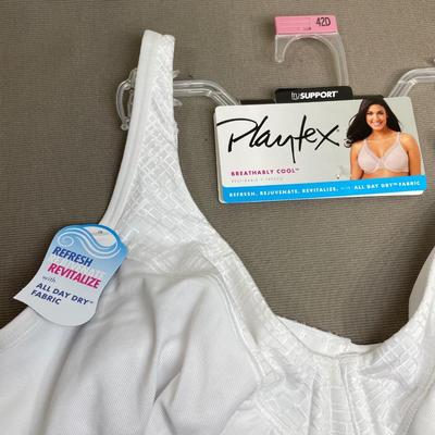 White Playtex 42D Breathably Cool Bra NEW!