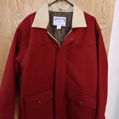 LADIES SCHAEFER OUTFITTER WOOL COAT W/LEATHER COLLAR (XL)