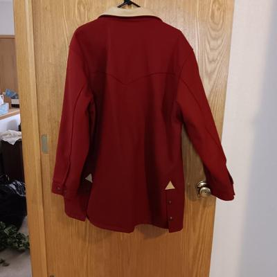 LADIES SCHAEFER OUTFITTER WOOL COAT W/LEATHER COLLAR (XL)