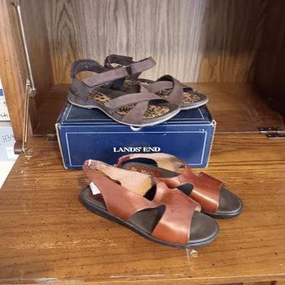NEW LADIES LANDS' END SANDALS AND DR MUELLER LEATHER SANDALS
