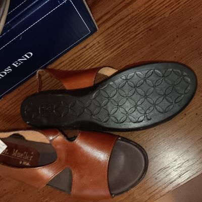 NEW LADIES LANDS' END SANDALS AND DR MUELLER LEATHER SANDALS