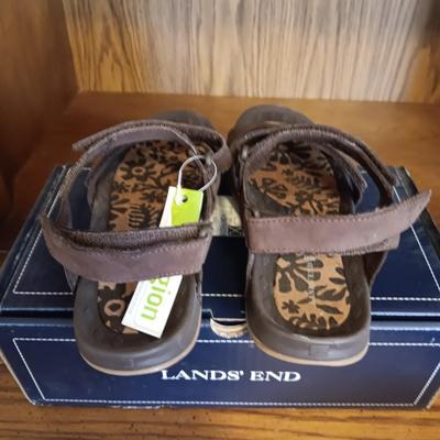 NEW LADIES LANDS' END SANDALS AND DR MUELLER LEATHER SANDALS