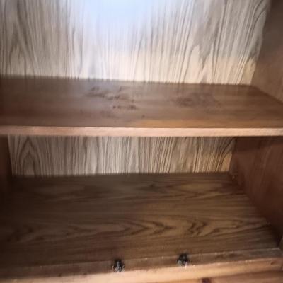 BASSETT 4 PIECE LIGHTED SECRETARY CHEST W/CABINET