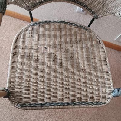 SIGNED AND NUMBERED PICTURE OF KAFFIR LILY AND A WICKER ARM CHAIR