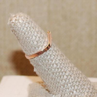 Size 6¼ Delicate Single Stone Ring & Rose Gold "V" and Gold Rose Band (1.3g)