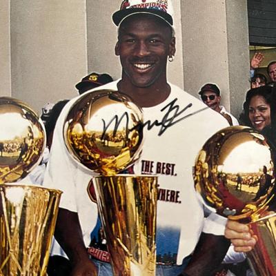 Michael Jordan Autographed Basketball and Picture