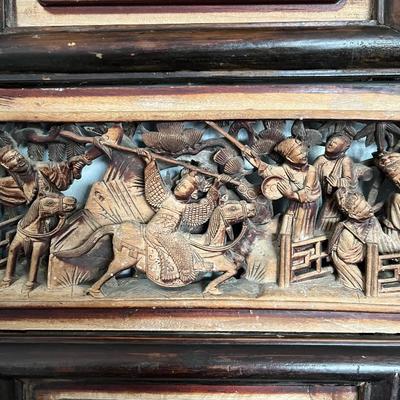 Antique Chinese Camphor Wood Chest Lid