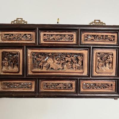 Antique Chinese Camphor Wood Chest Lid