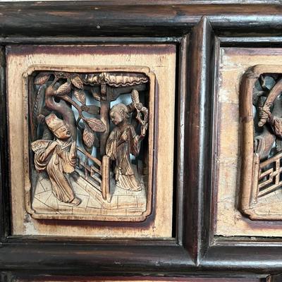 Antique Chinese Camphor Wood Chest Lid
