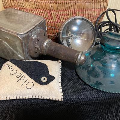 Basket of vintage items