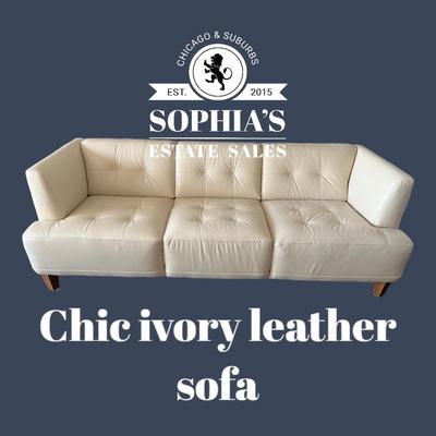 Chic Ivory Italian Leather Sofa