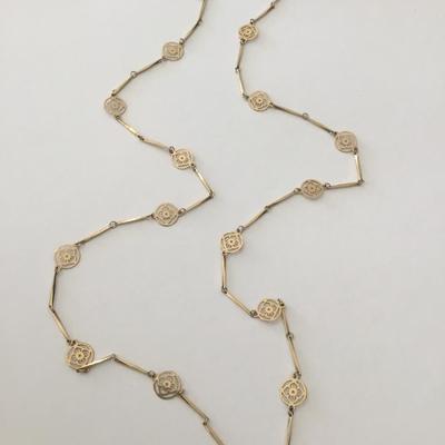 Vintage Avon Gold chain flower necklace