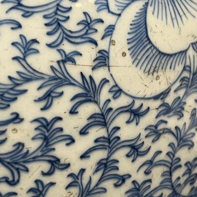 Antique Chinese Blue and White Covered Jar