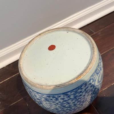 Antique Chinese Blue and White Covered Jar
