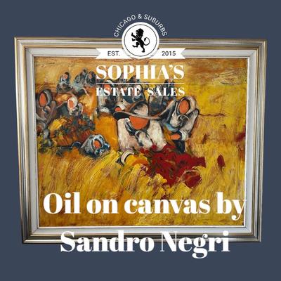 Wheat Harvest, Oil on Canvas by Sandro Negri